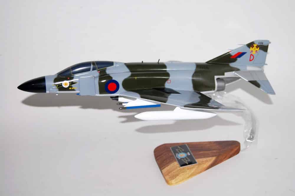 RAF 111 Squadron F-4 Model, 1/42 (18″) Scale, Mahogany, Fighter, McDonnell Douglas