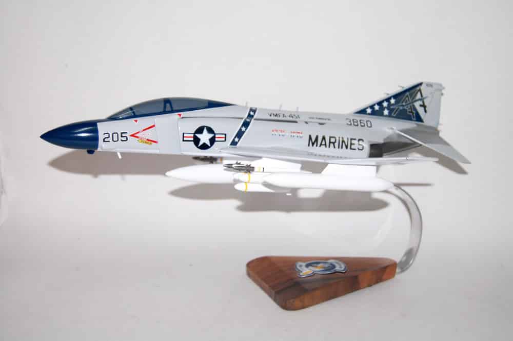 VMFA-451 Warlords 1976 F-4 Model, 1/42 (18″) Scale, Mahogany, Marines, Fighter