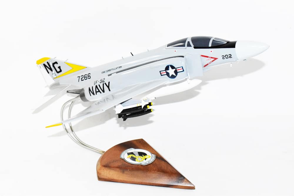 VF-92 Silver Kings F-4J (1973) Model, 1/42 (18″) Scale, Mahogany, Navy, Fighter