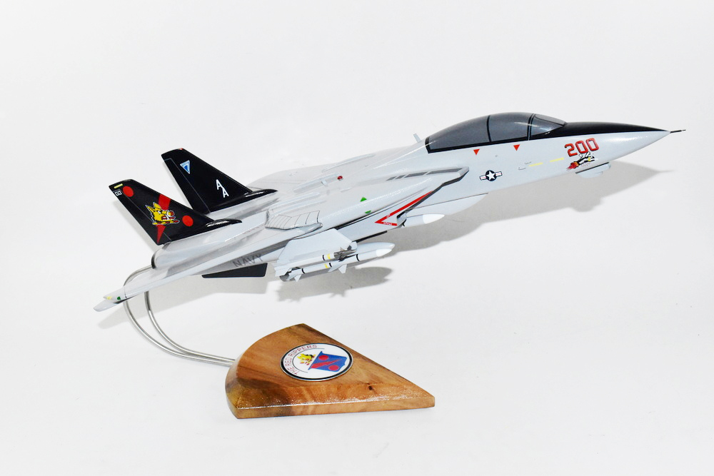 VF-11 Red Rippers F-14 Model, 1/42 (18″) Scale, Mahogany, Navy, Fighter