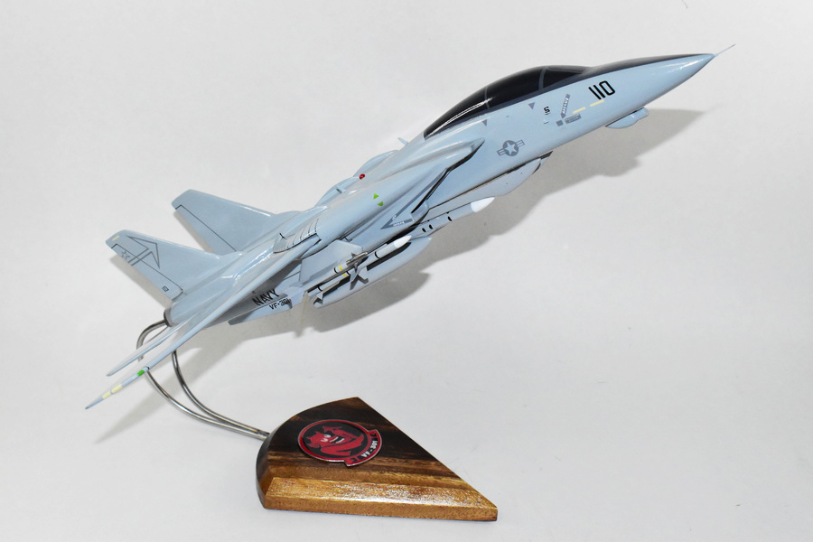 VF-301 Devil’s Disciples F-14a Model, Tomcat Model, 1/42 (18″) Scale, Mahogany, Navy, Fighter