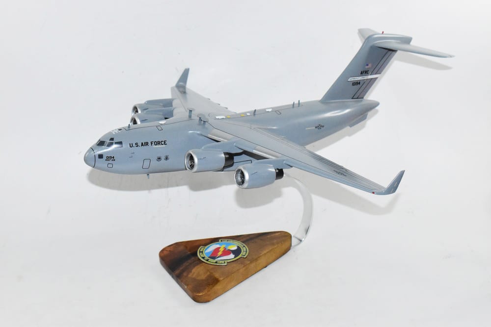 445th AeroMedical Evac Squadron C-17 Model, 1/116th Scale, Mahogany, Cargo