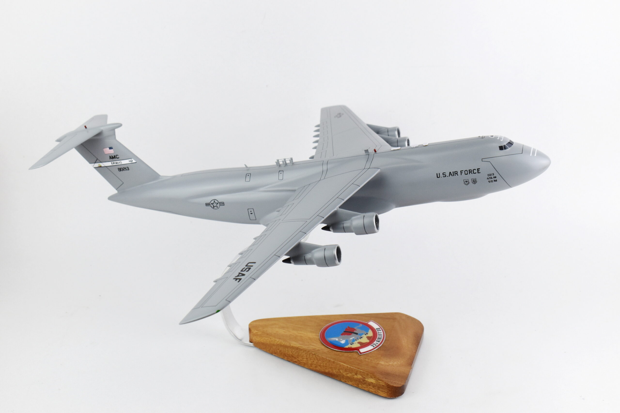 Lockheed Martin® C-5A Galaxy®, 22nd Airlift Squadron, 18″ Mahogany Model