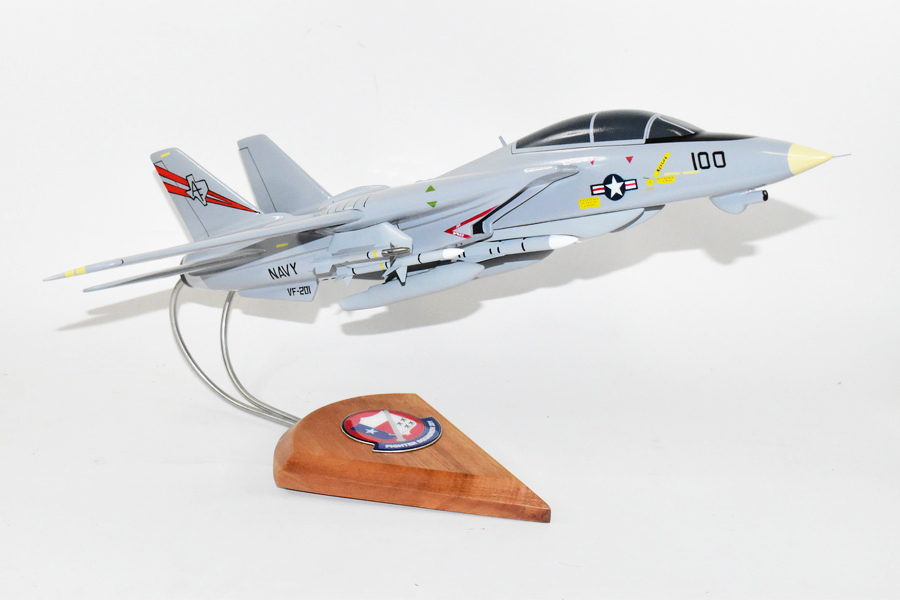 VF-201 Hunters F-14a Model, 1/42 (18″) Scale, Mahogany, Navy, Fighter