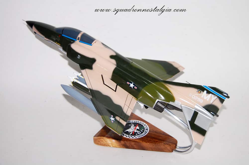 70th Fighter Squadron White Knights F-4e Model,  1/42 (18″) Scale, Mahogany