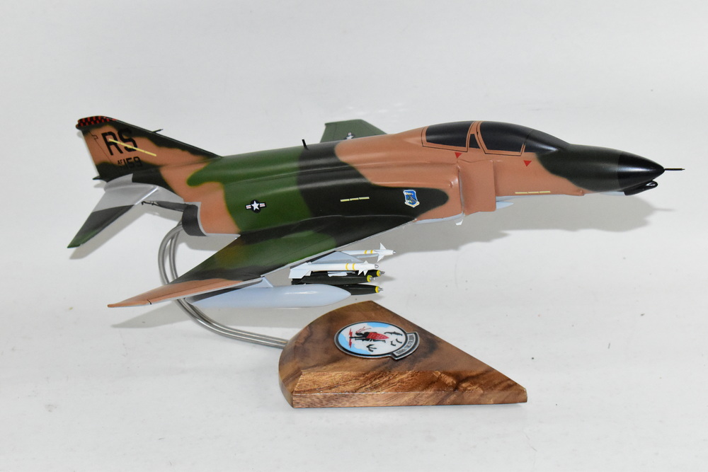 526th Tactical Fighter Squadron F-4E Model, 1/42 (18″) Scale, Mahogany