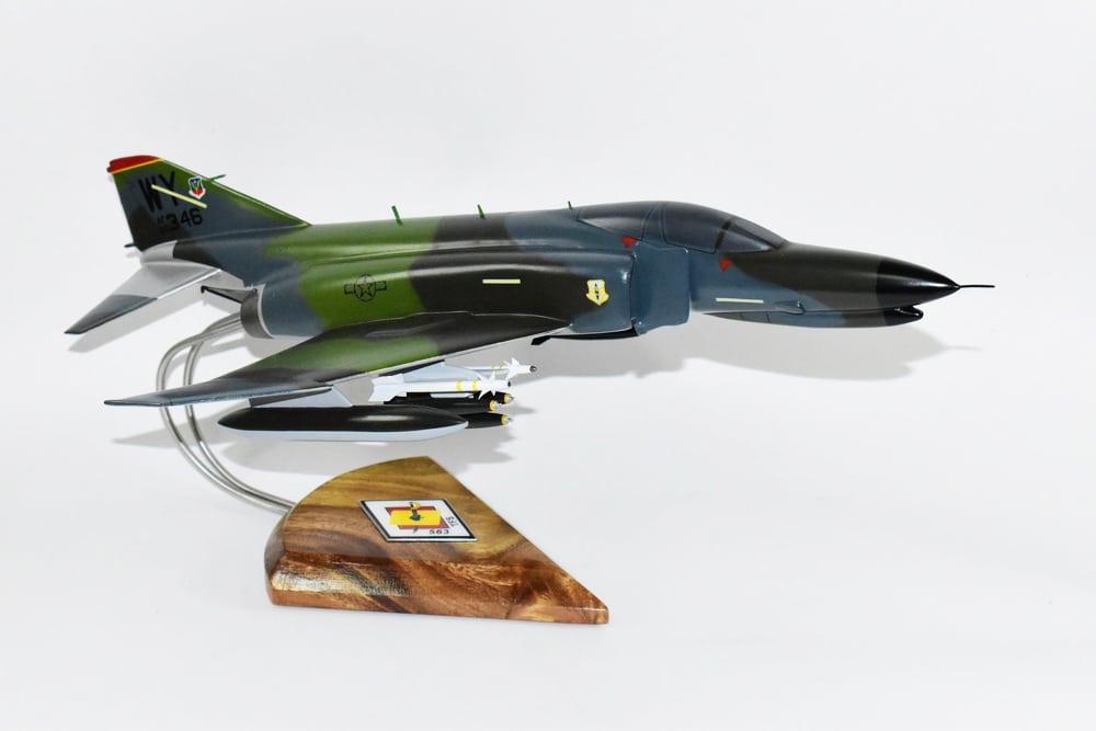 563d Fighter Squadron F-4E Model,  1/42 (18″) Scale, Mahogany, McDonnell Douglas