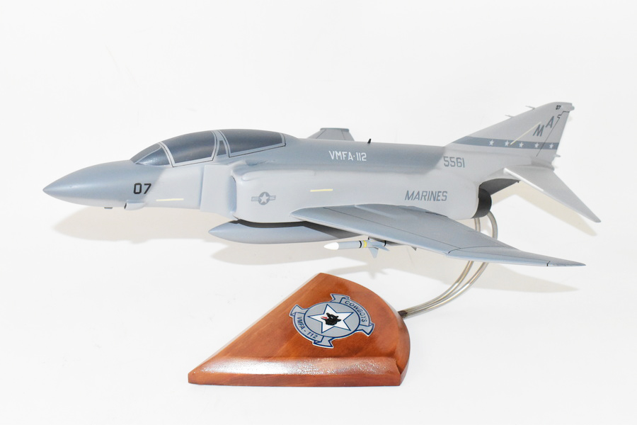 VMFA-112 Cowboys F-4 Model, 1/42 (18″) Scale, Mahogany, Marines, Fighter