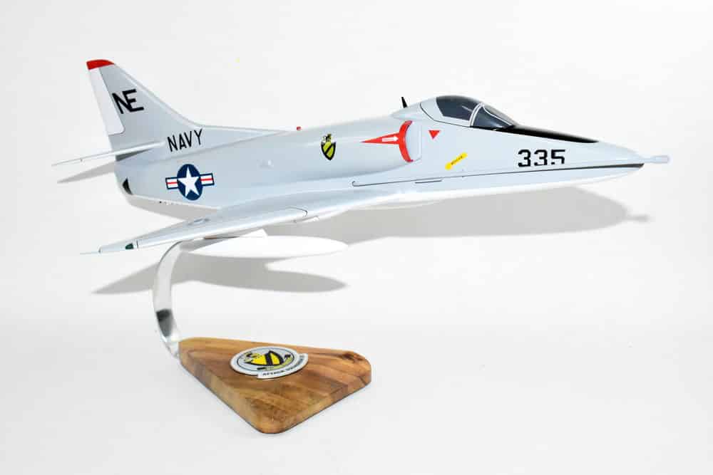 VA-23 Black Knights A-4E (1965) Model, 1/27th Scale, Mahogany, Navy