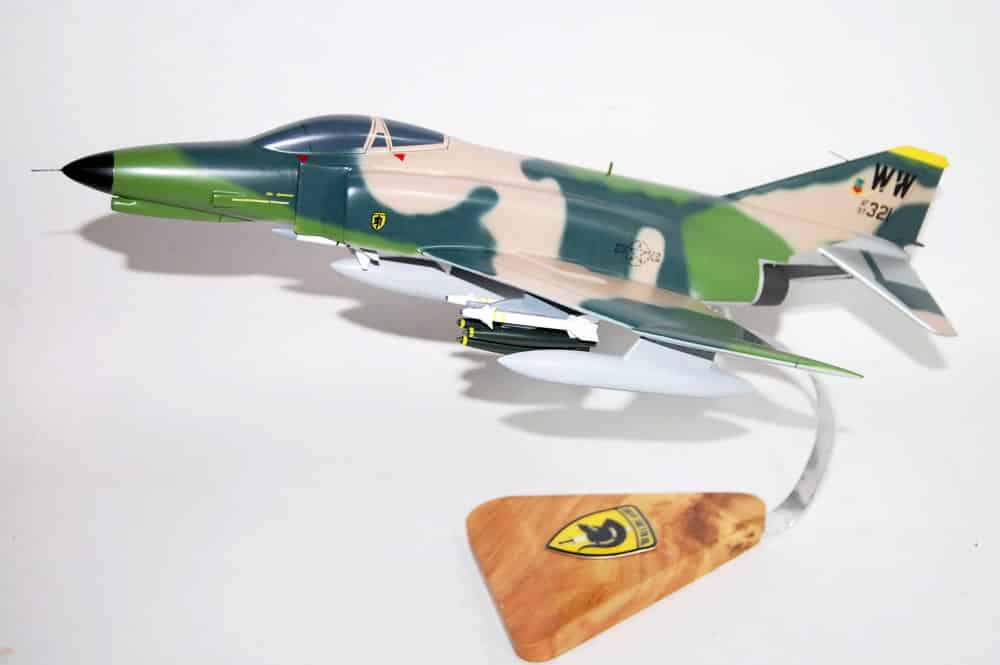 561st TFS Wild Weasels F-4E Model,  1/42 (18″) Scale, Mahogany
