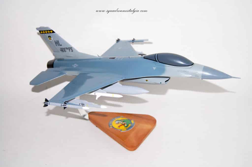 Lockheed Martin® F-16 Fighting Falcon®, 466th FS Diamondbacks, 1/33 (18″)  Mahogany Scale Model