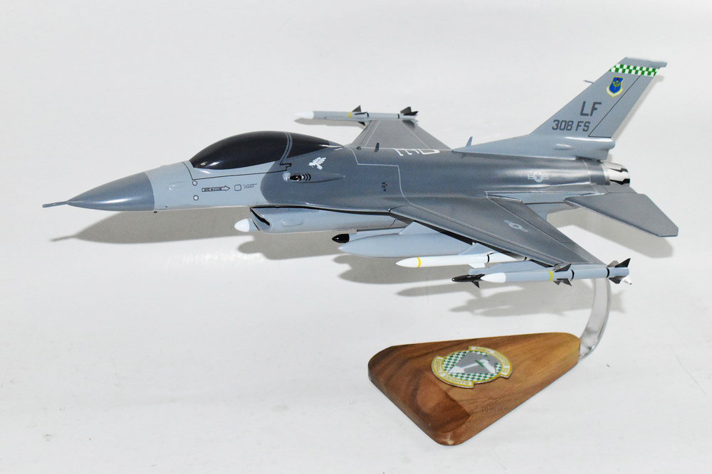 Lockheed Martin® F-16 Fighting Falcon®, 308th FS Emerald Knights, 18″ Mahogany Scale Model