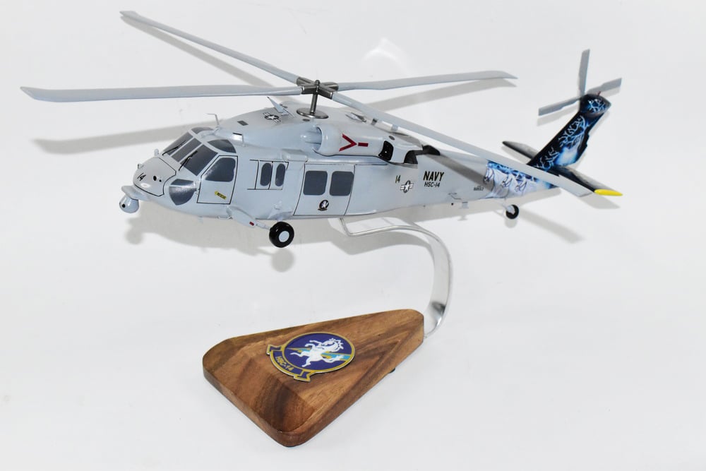 MH-60S (Knighthawk), HSC-14 Chargers, 16″ Mahogany Scale Model