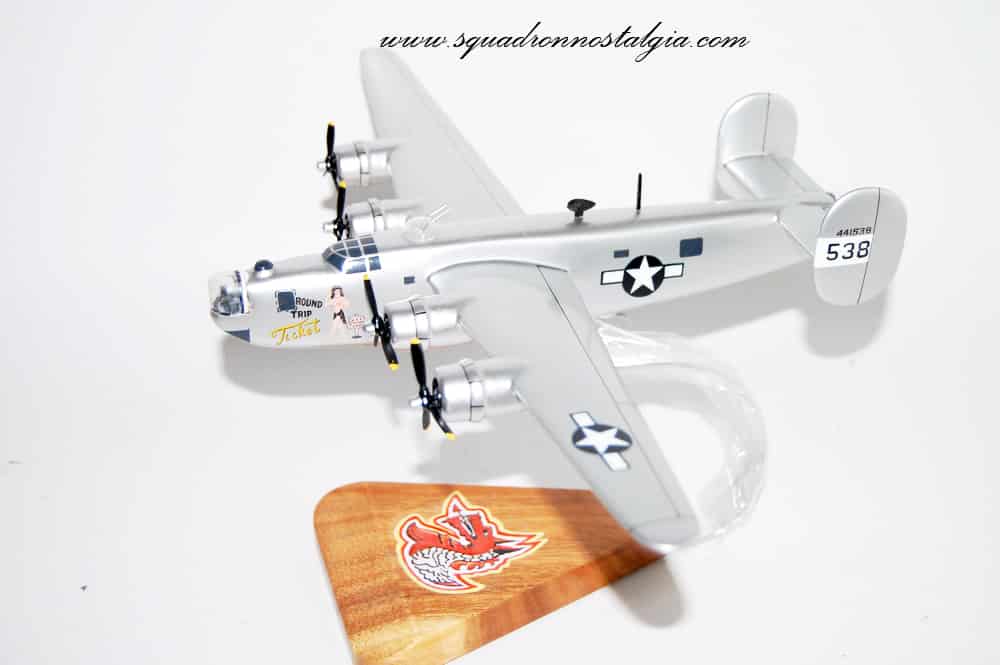 Lockheed Martin® (Consolidated) B-24®, 33rd Bomb Squadron ‘Round Trip Ticket’,18″ Mahogany Model