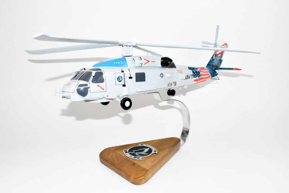 MH-60R, HSM-78 Blue Hawks 2017, 16″ Mahogany Scale Model