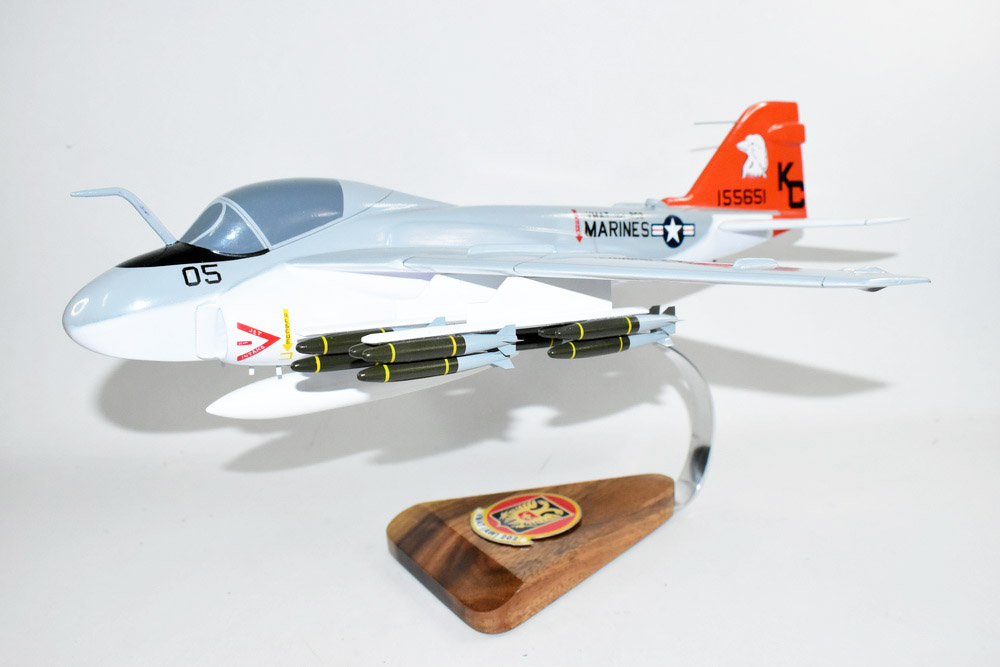 VMAT(AW)-202 Double Eagles A-6 Intruder Model, 1/36th Scale, Mahogany, Marines