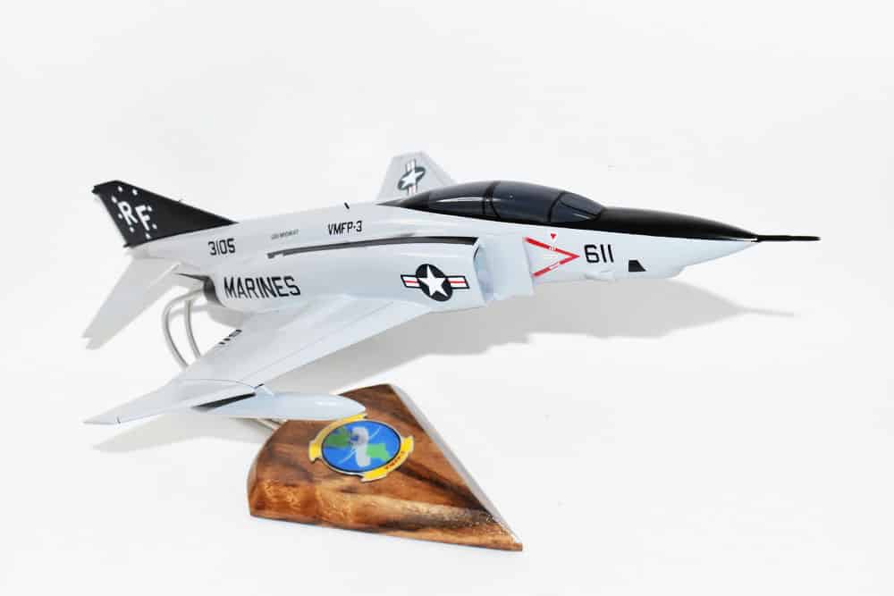 VMFP-3 Eyes of the Corps RF-4b Model, 1/42 (18″) Scale, Mahogany, Marines, Fighter