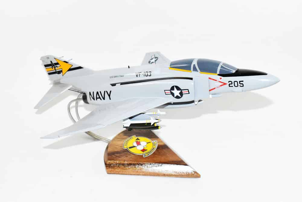 VF-103 Sluggers F-4j (1978) Model, 1/42 (18″) Scale, Mahogany, Navy