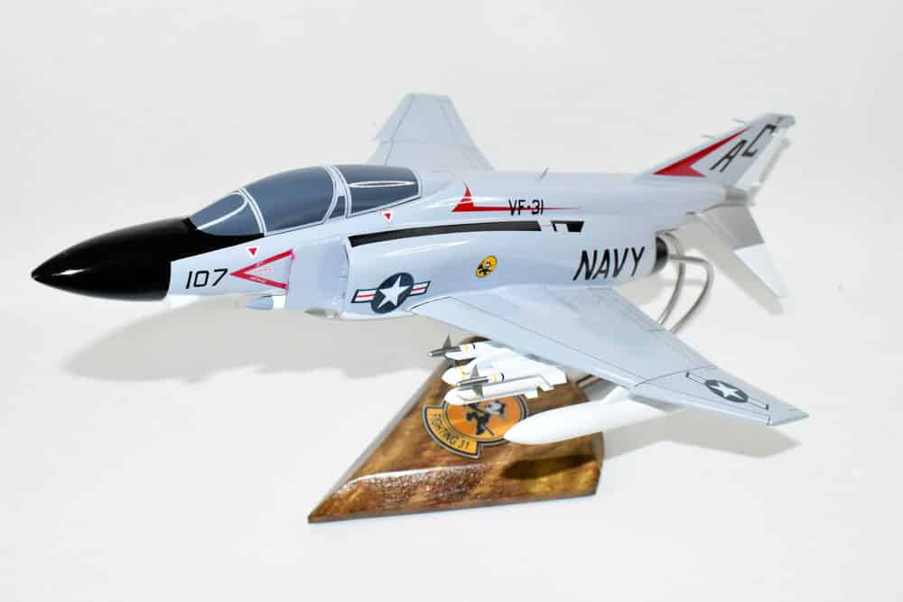 VF-31 Tomcatters F-4j Model, 1/42 (18″) Scale, Mahogany, Navy, Fighter