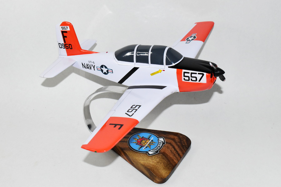 Beechcraft® T-34B Mentor, VT-5 PussyCats, 1/25 Mahogany Scale Model, 16″