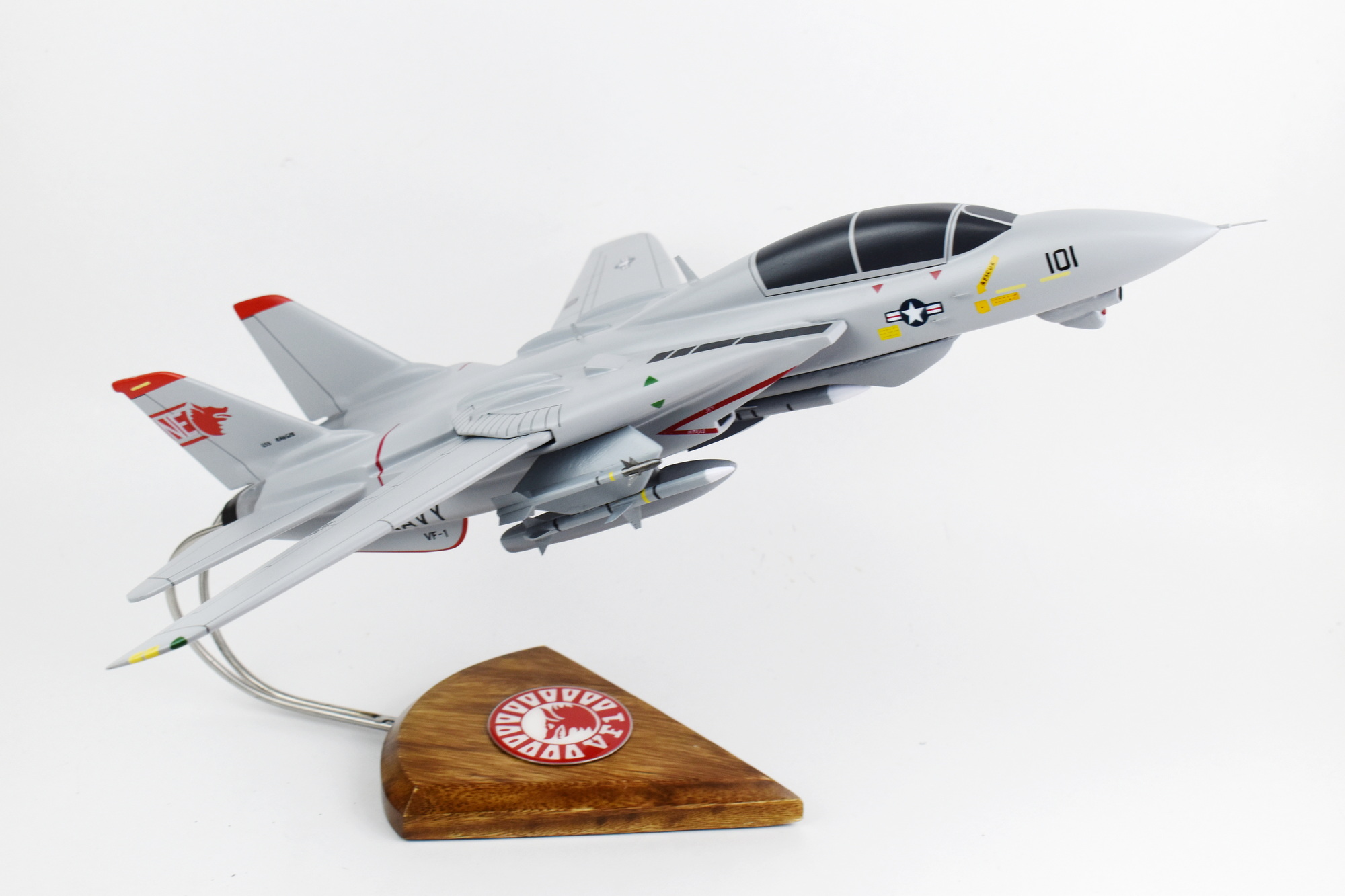 VF-1 Wolfpack F-14a (1980) model, 1/42 (18″) Scale, Mahogany, Navy, Fighter