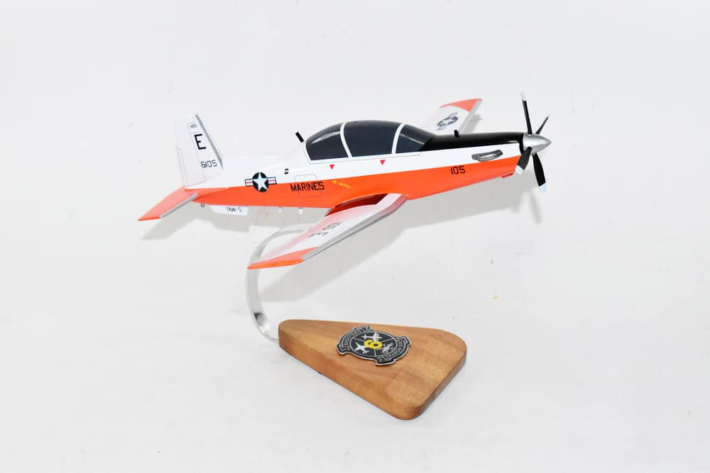 Beechcraft® T-6bTexan II, VT-6 Shooters (Marines), 12″ Mahogany Scale Model