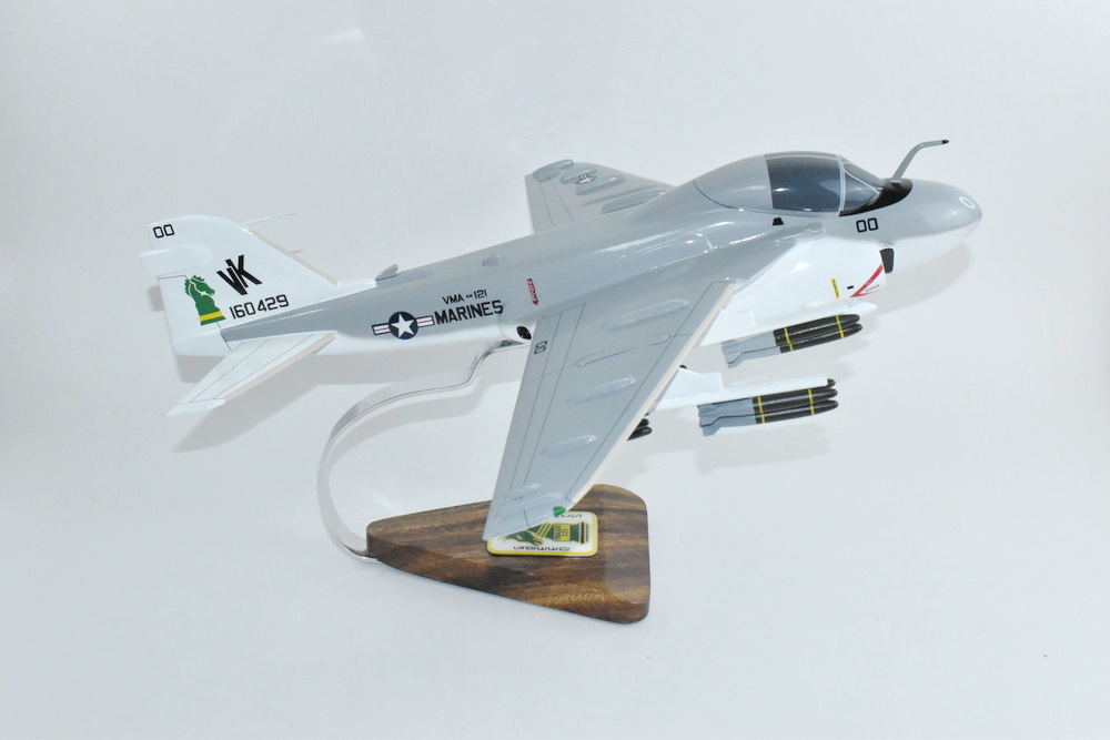 VMA(AW) 121 Green Knights A-6 (1983) Intruder Model, 1/36th Scale, Mahogany, Marines