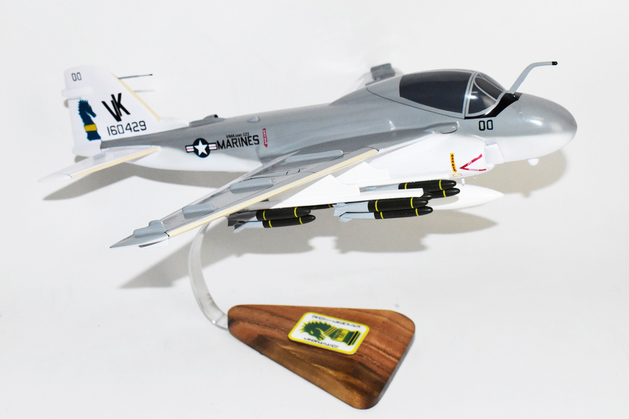 VMA(AW) 121 Green Knights A-6 (1983) Intruder Model, 1/36th Scale, Mahogany, Marines