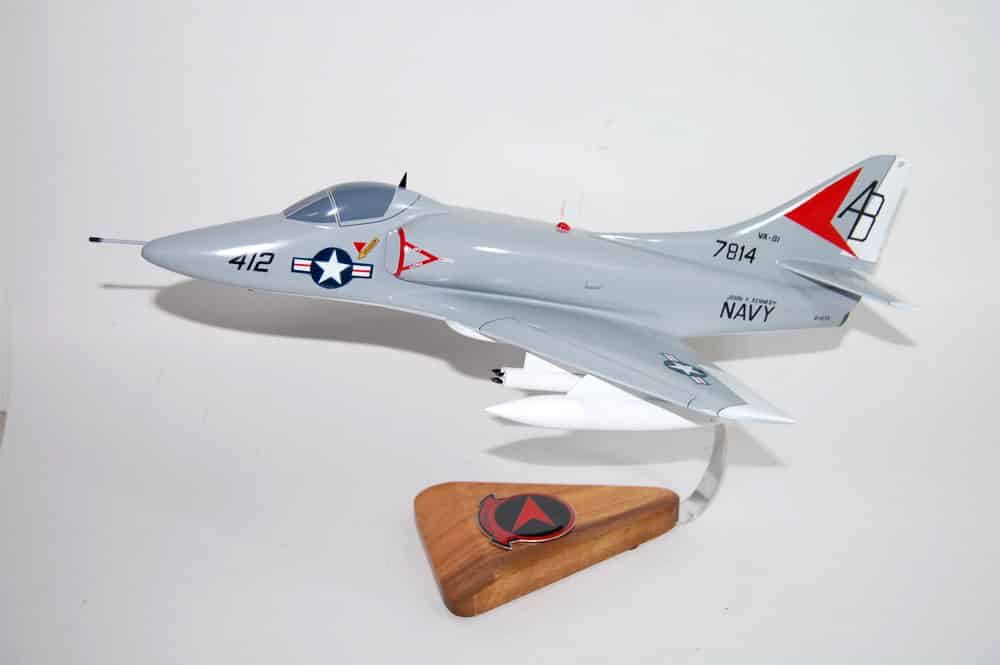 VA-81 Sunliners A-4c 1973 USS Kennedy Model, 1/27th Scale, Mahogany, Navy