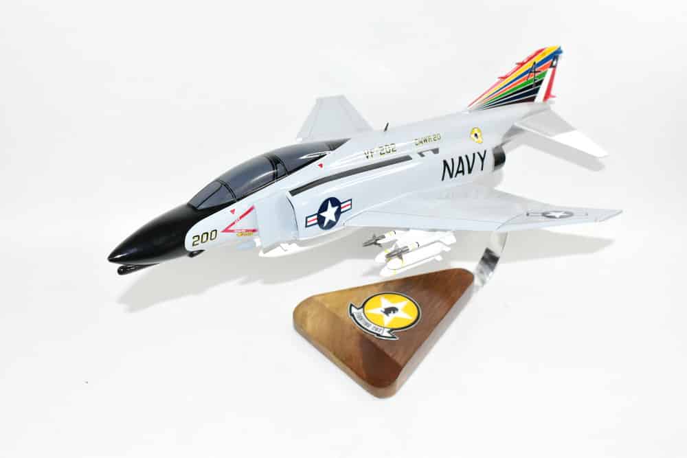 VF-202 Superheats F-4n (1977) Model, 1/42 (18″) Scale, Mahogany, Navy, Fighter