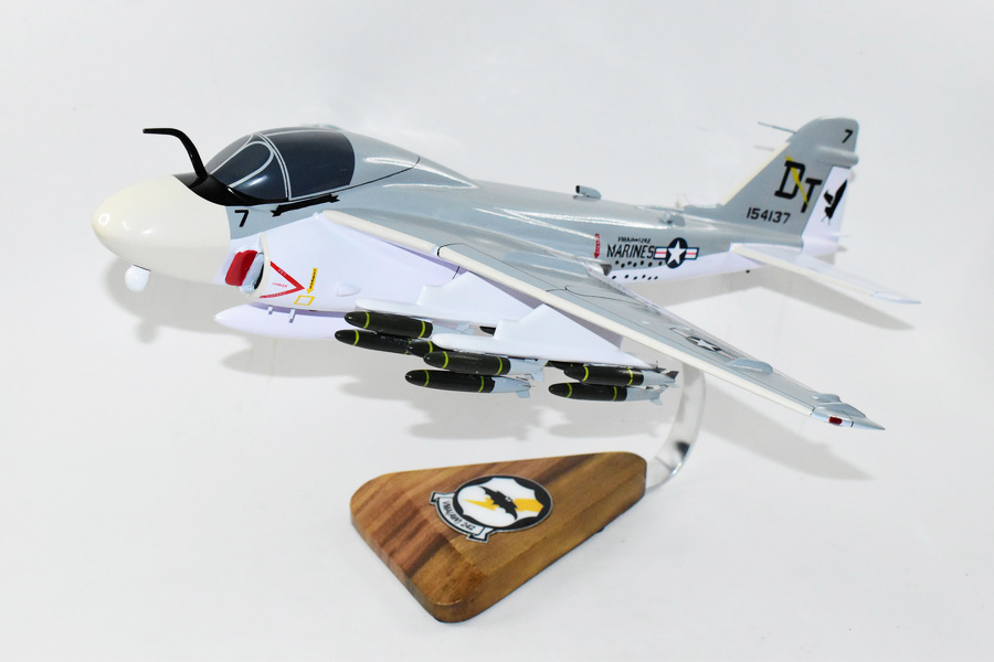 VMA(AW)-242 Bats A-6 (1980s) Intruder Model, 1/36th Scale, Mahogany, Marines