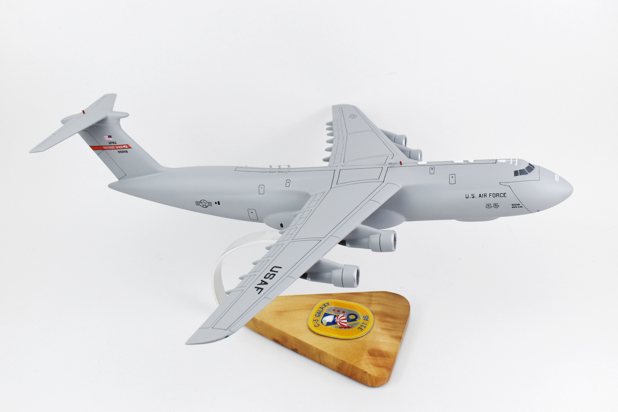 Lockheed Martin® C-5B Galaxy®, 337th Airlift Squadron, 18″ Mahogany Scale Model