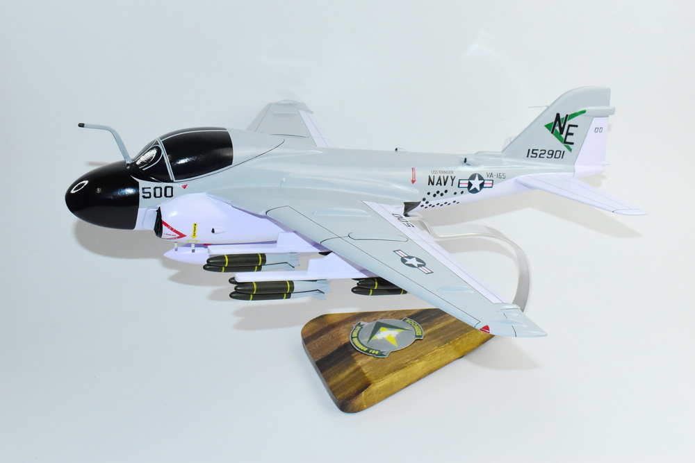 VA-165 Boomers A-6a (1967) Intruder Model, 1/36th Scale, Mahogany, Navy,