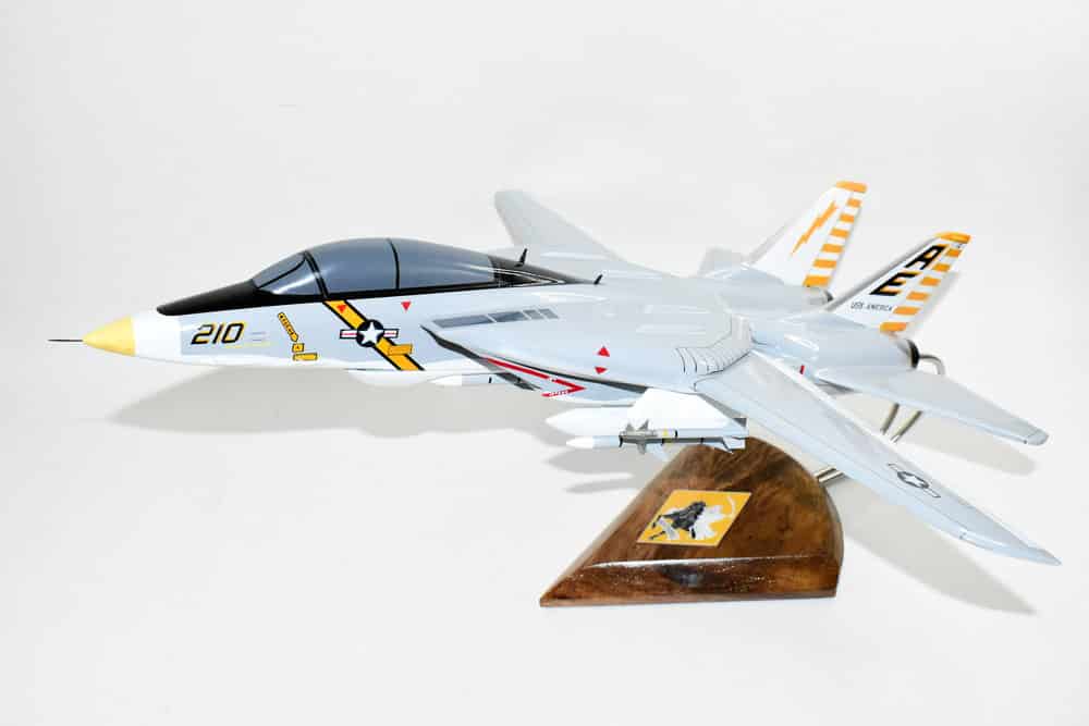 VF-142 Ghostriders F-14a (1977) Tomcat Model, 1/42 (18″) Scale, Mahogany, Navy, Fighter