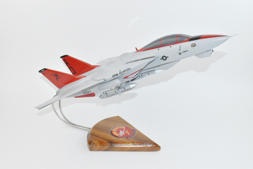 VF-101 Grim Reapers F-14b Model, 1/42 (18″) Scale, Mahogany, Navy, Fighter