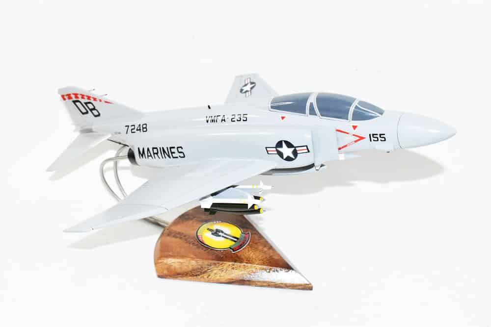 VMFA-235 Death Angels F-4s Phantom Model, 1/42 (18″) Scale, Mahogany, Marines, Fighter