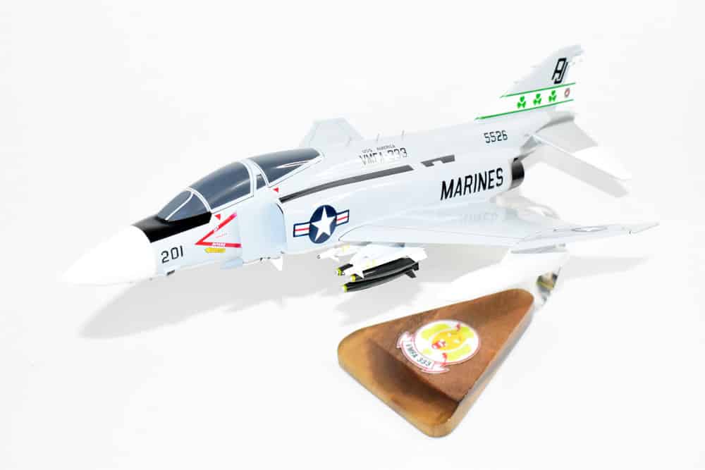 VMFA-333 Fighting Shamrocks F-4j Model, 1/42 (18″) Scale, Mahogany, Marines, Fighter