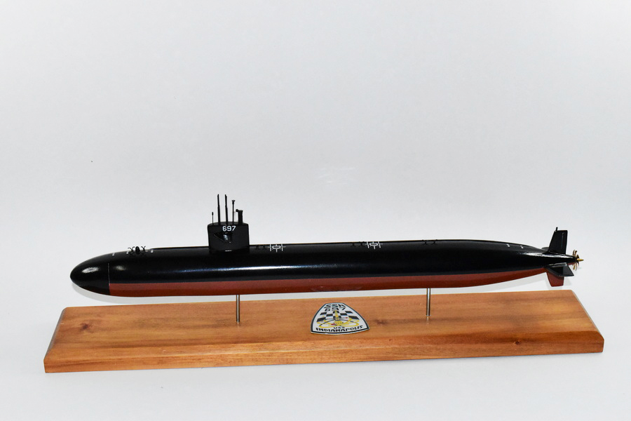 USS Indianapolis (SSN-697) Submarine Model,Navy,Scale Model,Mahogany,20 inch,LA Class