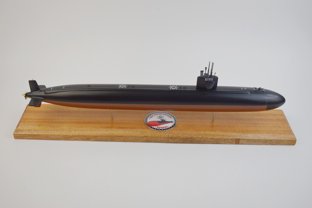 USS Birmingham (SSN-695) Submarine Model,Navy,Scale Model,Mahogany,20 inch,LA Class