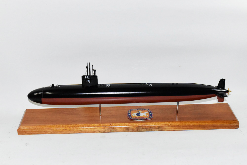 USS Memphis (SSN-691) Submarine Model,Navy,Scale Model,Mahogany,20 inch,LA Class
