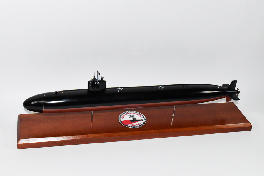 USS Birmingham (SSN-695) Submarine Model,Navy,Scale Model,Mahogany,20 inch,LA Class