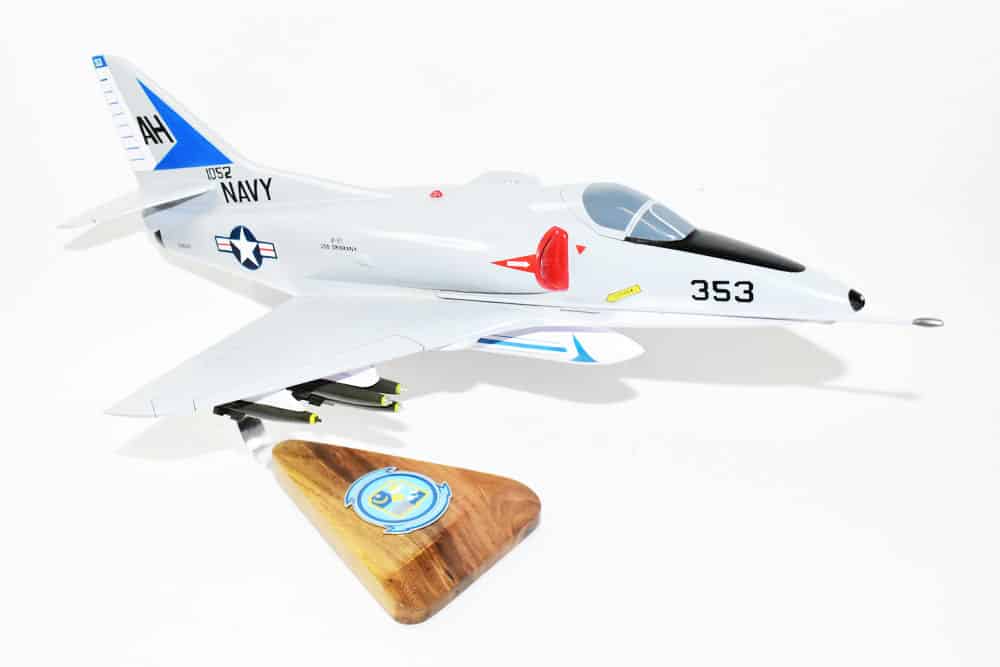 VA-163 Saints (353) A-4E Model, 1/27th Scale, Mahogany, Navy