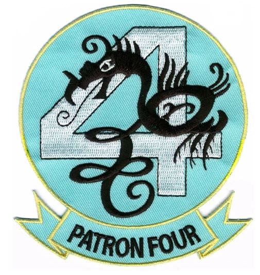 U.S. Navy VP-4 Skinny Dragons Squadron Patch – Plastic Backing