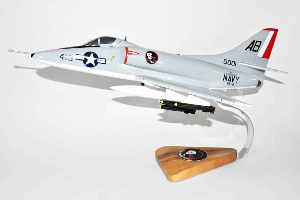 VA-12 Flying Ubangis A-4 Model, 1/27th Scale, Mahogany, Navy
