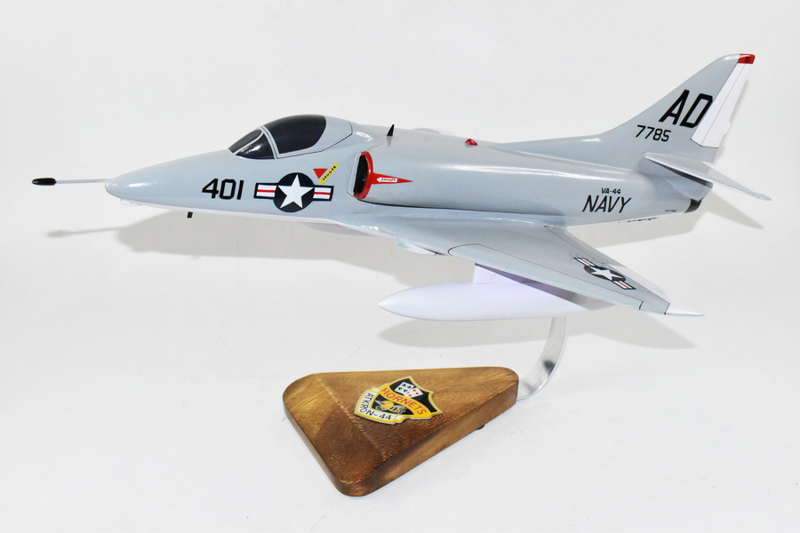VA-44 Hornets A-4C Model, 1/27th Scale, Mahogany, Navy