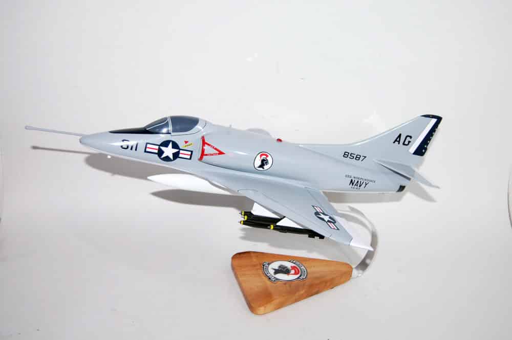 VA-64 Black Lancers A-4 Model, 1/27th Scale, Mahogany, Navy