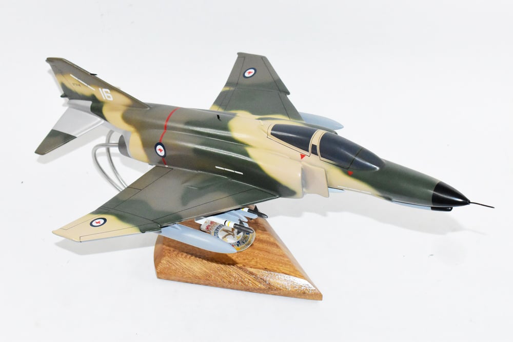 No. 1 Squadron RAAF “Fighting First” F-4E Model,  1/42 (18″) Scale, Mahogany,  Austrailia
