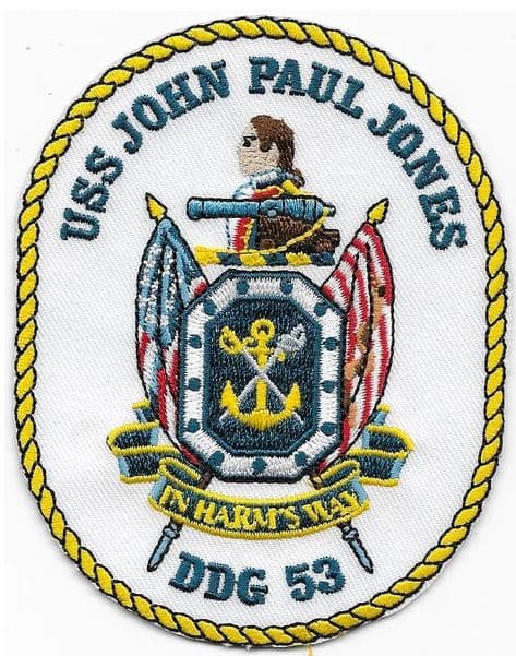 USS John Paul Jones DDG-53 Patch – Plastic Backing