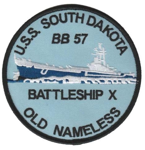 USS South Dakota BB-57 Patch – Plastic Backing
