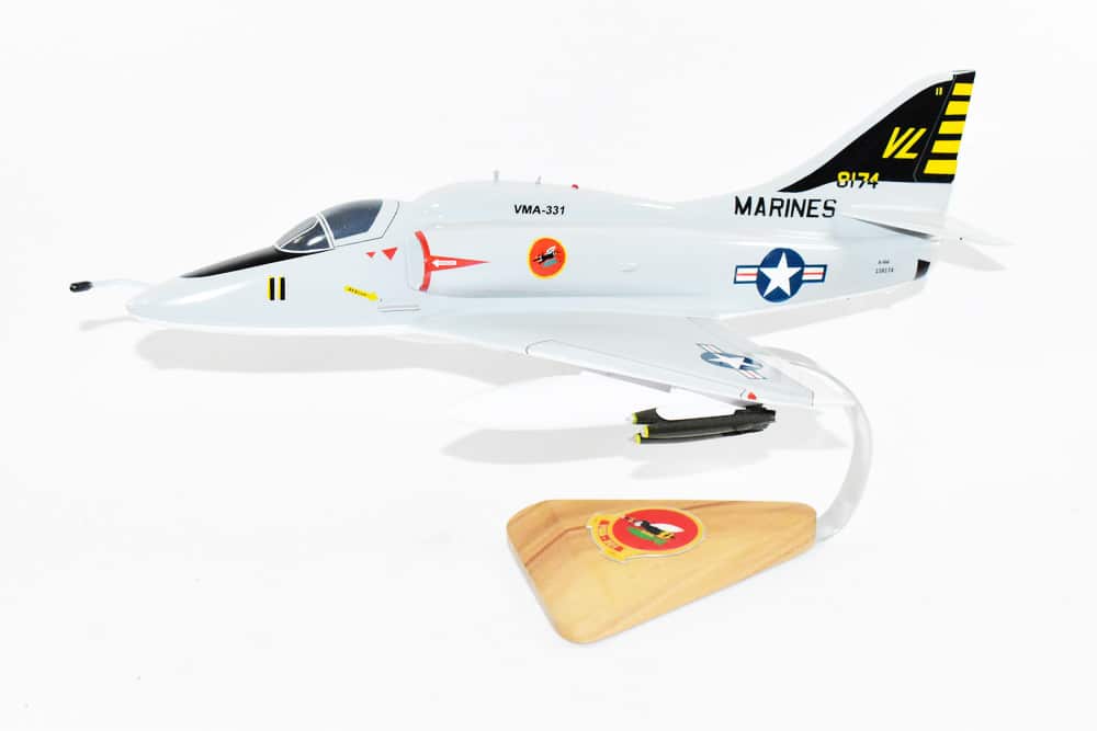 VMA-331 Bumblebees A-4 Model, 1/27th Scale, Mahogany, Marines
